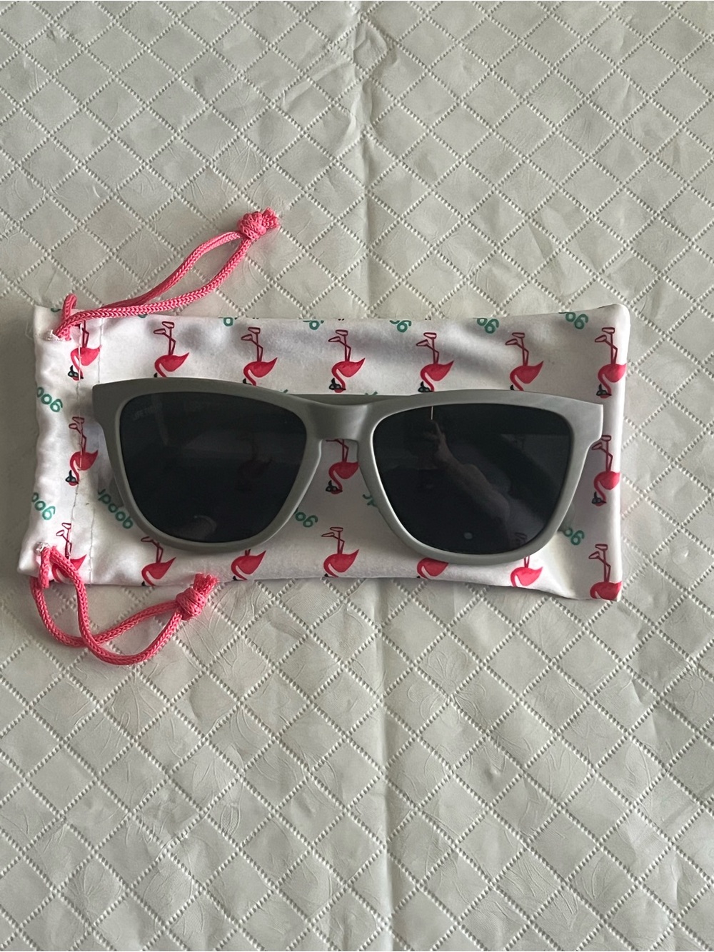 Silver Frame Men's Sunglasses with Black Lenses